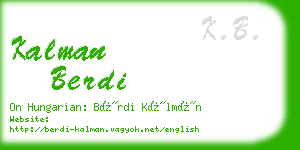 kalman berdi business card